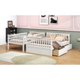 thumbnail image 6 of Miekor Furniture Twin over Full Bunk Bed with Drawers, Convertible Beds, White MK0397, 6 of 12