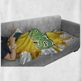 thumbnail image 6 of Isabella Soft Flannel Fleece Blanket, American Birth Name on Retro Style Fun Cartoon Backdrop Poster Design, Cozy Plush for Indoor and Outdoor Use, 70" x 90", Yellow Green and White, by Ambesonne, 6 of 6