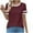 Wine, variant on Diufon Womens Plus Size T-Shirts Summer Casual Loose Color Block Short Sleeve Crewneck Tops Trendy Pleated Tees