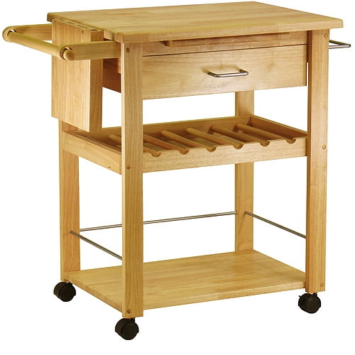 Deluxe Utility Cart with Wine Storage