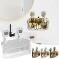 thumbnail image 1 of Caja de almacenamiento de baño con ventosa, sin taladros, de gran capacidad | Organizador de PET resistente | Estante de ducha con ventosa Glaciar | Estante colgante impermeable | Gris dorado, 1 of 3