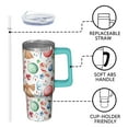 thumbnail image 3 of Festive Snowflake 30oz Tumbler with Handle and Straw Lid, Christmas Winter Stainless Steel Coffee Cup, Holiday Insulated Mug, Gifts for Women, 3 of 5