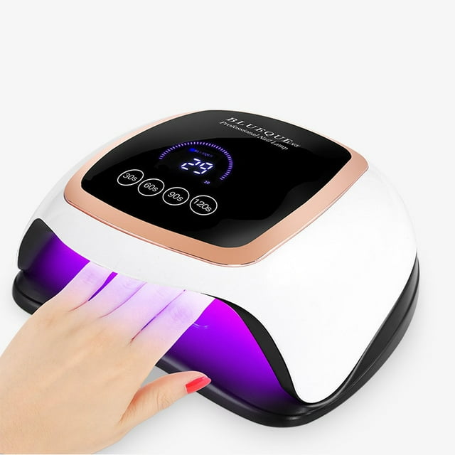 Lámpara UV para uñas, secador de uñas profesional automático UV LED de 168 W, secado rápido, 42 LED, pantalla LCD grande, 4 temporizadores (30/60/90/120 s) para esmaltes semipermanentes, gel y esmalte