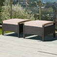 thumbnail image 2 of Costway Set of 2 Patio Rattan Ottoman Footrest Cushions Wooden Handle Beige, 2 of 9