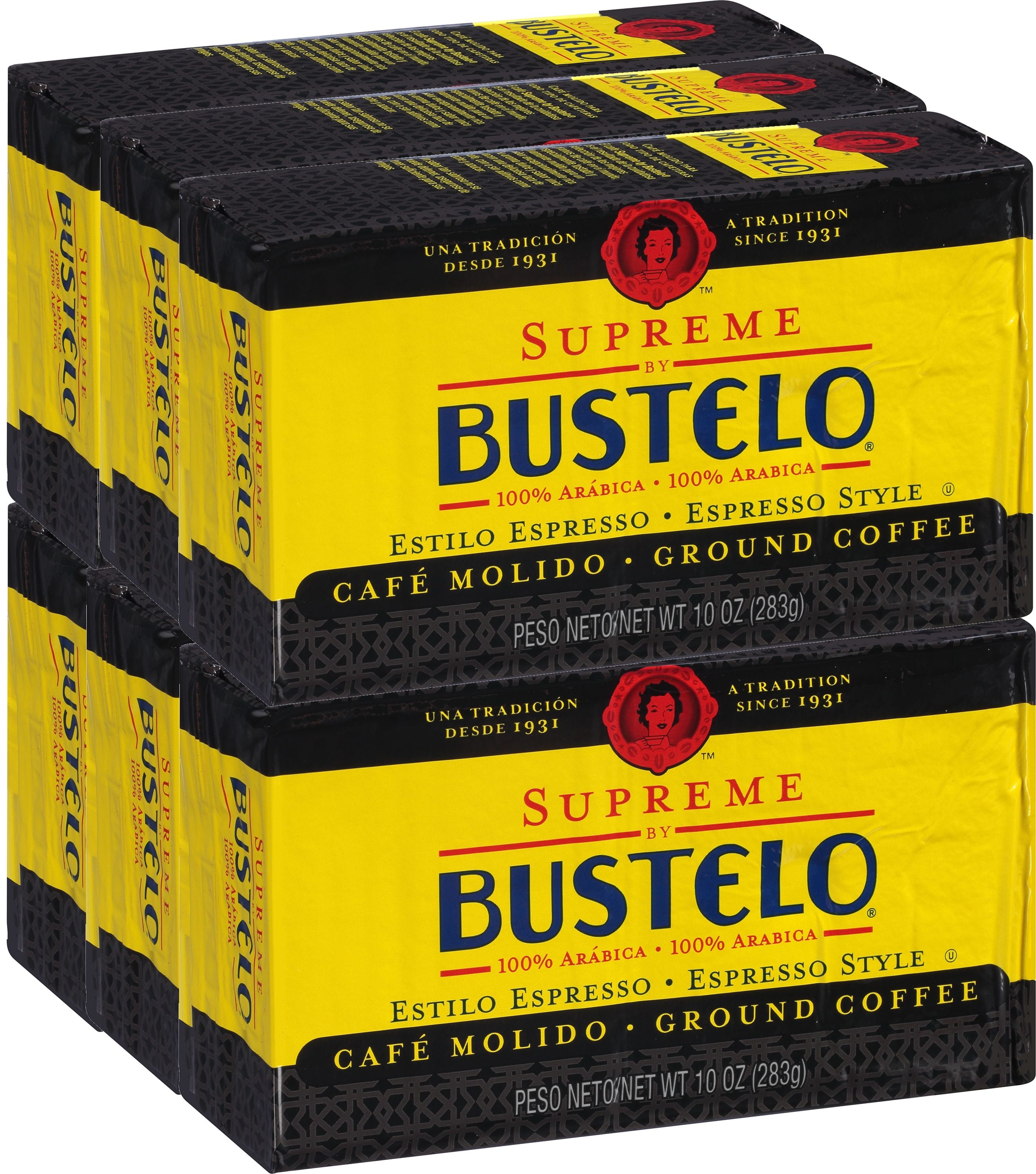 Bustelo Supreme Coffee Ground vacuum pack. 10 oz Pack of 6 Walmart
