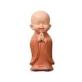thumbnail image 2 of Yaoyar Cute Monk Statue Miniature Buddha Figurine Wise Figure Baby Little Monk Sculpture Collectibles Crafts Arts Zen Ornaments Wall Shelf Desktop Garden Home Office Car Decoration Gift, 2 of 7