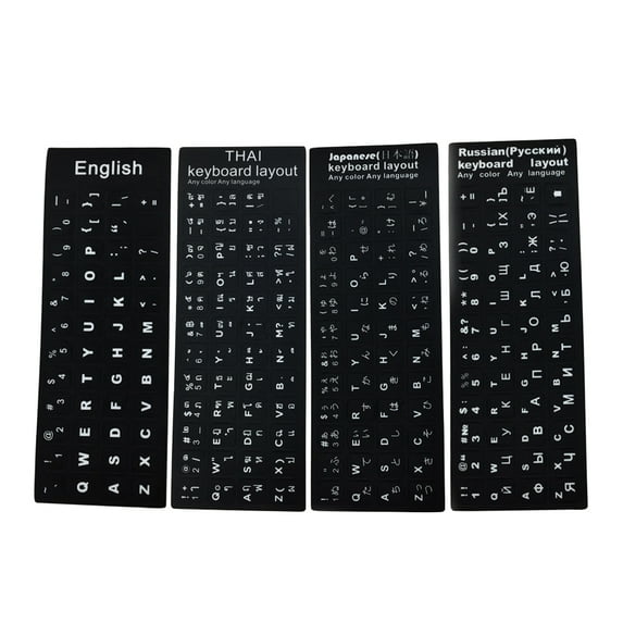 Naierhg English Russian Japanese Thai Letters Laptop Computer Keyboard Layout Stickers