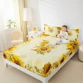 thumbnail image 4 of jejeloiu Blossoming Sunflower Flowers Full Size Sheets,Country Flower Print Bed Sheets,First Letter Y Sheet Sets For Girls,Super Cozy Room Decor,4pcs, 4 of 7