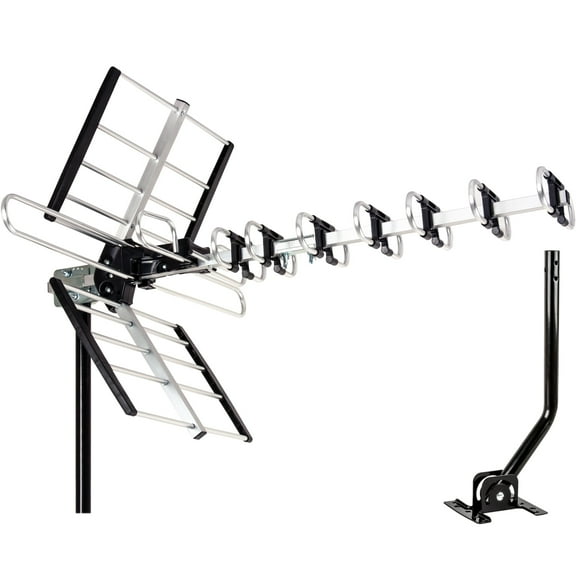 Five Star Outdoor HDTV Antenna - 200-Mile Range, Roof/Attic Mount, 4K, VHF/UHF, Silver