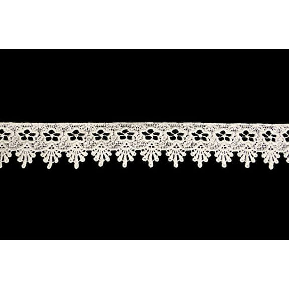 Altotux 1.75 inches White or Ivory Rayon Floral Venice Guipure Lace Trim By 2 Yards (Ivory)