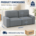 thumbnail image 5 of AAQZ 87" Comfy Sofa for Living Room, 3 Seater Chenille Fabric Couch for Small Space, Light Gray, 5 of 10