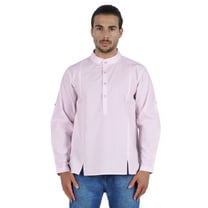 Atasi Indian Mens Henley Shirt Long Sleeve Casual Mandarin Collar Short Kurta