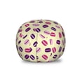 thumbnail image 1 of Dessert Storage Toy Bag Chair, Rhythmic Delicious Macarons French Cuisine Cakes Pattern, Stuffed Animal Organizer Washable Bag, Small Size, Cream Pale Mauve, by Ambesonne, 1 of 3