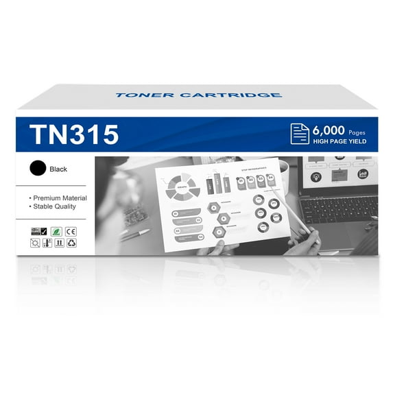 Toner Bank 1-Pack Compatible Toner for Brother TN-315BK TN315BK HL-4150CDN 4570CDW 4570CDWT (Black)