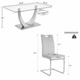 thumbnail image 3 of Sumdeal Modern 9-Piece Dining Set, 71-Inch Rectangular Tempered Glass Table with 8 White PU Leather Chairs, Gold Legs, Style 1, 3 of 9