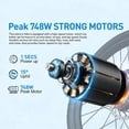 thumbnail image 2 of Aairsk Adult Electric Bike, Peak 748W Brushless Motor, 20MPH Top Speed,36V 10.4AH Detachable Battery,20‑40 Miles PAS Range, Shimano 7‑Speed, UL2846 Certified for Riders 16‑60 Years Old, 2 of 6