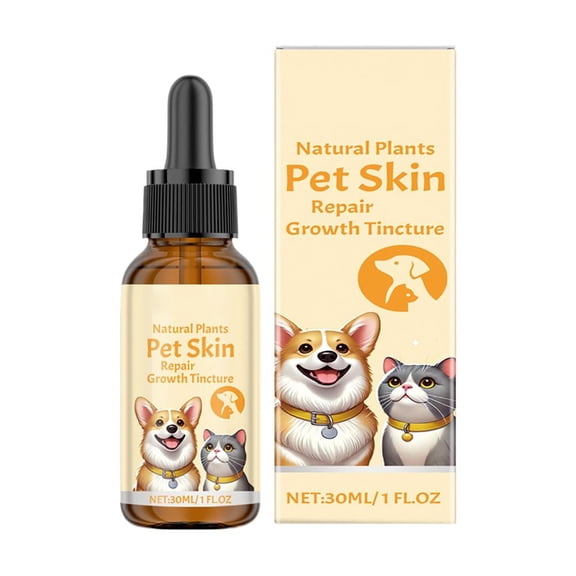 Pet Skin Care Drops for Dogs & Cats, Natural Tea Tree & Lecithin Formula, Soothes Skin & Promotes Healthy Coat Growth, 30ml