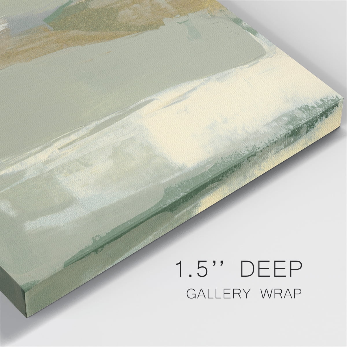 Wexford Home Sage & Gold Swipe V-Premium Gallery Wrapped Canvas, 40" x 40" - Ready to Hang
