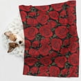 thumbnail image 6 of Pofeuu Rose Flowers Print Puppy Blanket,Dog Blankets,Pet Blanket Cozy Cat Blankets for Indoor Cats, Fuzzy Pet Blanket for Kitten Doggy Dog Blankets-Small, 6 of 8