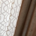 thumbnail image 5 of Mainstays Kingswood Solid and Printed Sheer Grommet Curtain Panel Set, 4 Piece, Chocolate Brown, 27.5" W x 63" L, 5 of 8