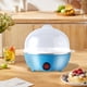 thumbnail image 4 of Huevo cocinador eléctrico de plástico azul, cocedor multifuncional de acero inoxidable de doble capa para hervir huevos, pequeño electrodoméstico para el desayuno de la casa, 4 of 6