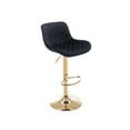 thumbnail image 3 of Guyou Modern Swivel Bar Stools Set of 2, Adjustable Velvet Counter Height Kitchen Bar Chairs with Footrest and back for Pub Kitchen Island Dining Room, Black, 3 of 14