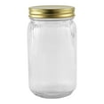 thumbnail image 2 of Mainstays 32 oz Airtight Clear Fluted Glass Wide Mouth Storage Jars (4 Count), 2 of 4