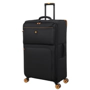 it luggage Compartment 3 Piece Set Softside 8 Wheel Expandable Luggage Suticase Spinner, Black
