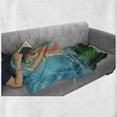 thumbnail image 5 of Underwater Soft Flannel Fleece Throw Blanket, Mermaid in Ocean on Waves Tail Sea Creatures Dramatic Sky Dark Clouds Print, Cozy Plush for Indoor and Outdoor Use, 50" x 60", Blue Green, by Ambesonne, 5 of 5