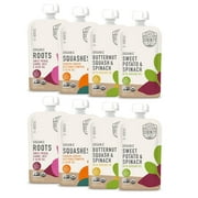 Serenity Kids Baby Food, Organic Savory Veggies Variety Pack with Organic Roots, Sweet Potato, Squashes and Butternut with Spinach, For 6+ Months, 3.5 Ounce Pouch (8 Pack)