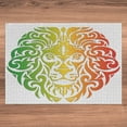thumbnail image 6 of Ambesonne Rasta Jigsaw Puzzle, Colorful Lion Portrait, Heirloom-Quality Fun Activity for Family Durable Cardboard, 1000 pcs, Fern Green Orange, 6 of 6