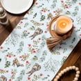 thumbnail image 3 of Bunny Floral Easter Table Runner - 36 Inch Long Elegant Pastoral Spring Floral Rabbits Cotton and Linen Blended Dress Scarves Farmhouse Table Runner for Kitchen Dining, Coffee Table, 13" x 36", 3 of 8