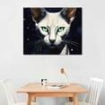 thumbnail image 2 of PIKWEEK  Oriental Shorthair Cat Breed Dark Canvas Art Print Wall Decor - 20x16in, 2 of 4