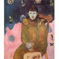 thumbnail image 2 of Gauguin, Paul 12x13 Gold Ornate Wood Framed with Double Matting Museum Art Print Titled - Portrait Of A Girl, 2 of 4