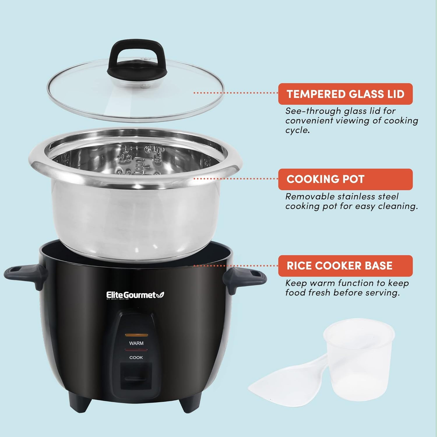 10 Cup & 6 Cup Electric Rice Cooker Bundle with 304 Stainless Steel Pots