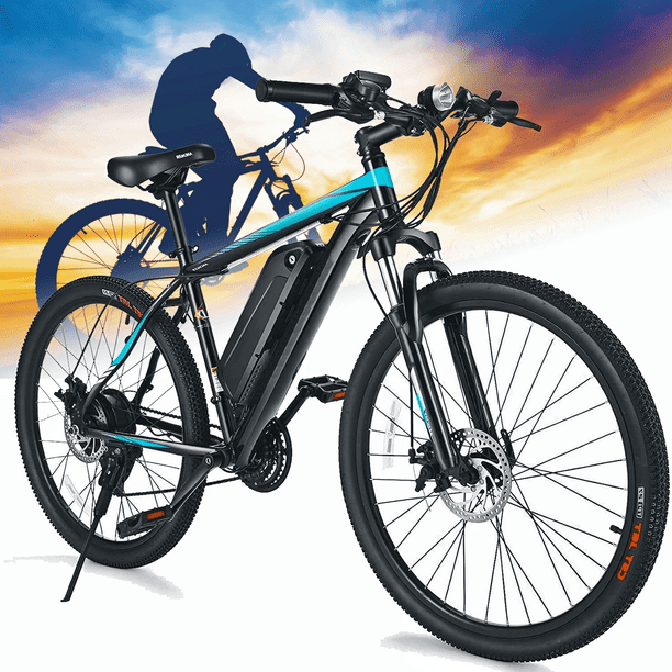 Ayner Electric Bike Electric Mountain Bike 350W Ebike 26'' Electric Bicycle for Adults, 20MPH Motorized bike with Removable 10.4Ah Battery, Professional 21 Speed Gears | Blue -