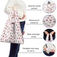thumbnail image 5 of 5 Pack Foldable Shopping Bag,Pink Christmas Tree Pattern Reusable Grocery Bags with Pockets,Large Reusable Tote Bags with Handles Waterproof & Lightweight, 5 of 6