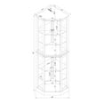 thumbnail image 3 of CKEASEAN Lighted Corner Curio Cabinet with Doors - Wooden Display Cabinet with Tempered Glass Shelves and Lights for Living Room, Dining Room（E26 light bulb not included), 3 of 15