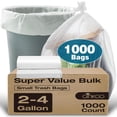 thumbnail image 1 of Bolsas de basura Ginkgo de 2 a 4 galones, 1000 unidades, sin perfume, transparentes, 1 of 6