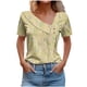 thumbnail image 1 of Tops de Algodón para Mujeres Cuello en V Casual de Manga Corta, Imitación Algodón Primavera Y Blusa de Verano, 1 of 5