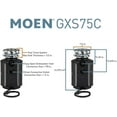 thumbnail image 3 of 1PK-Moen GXS75c GX Series 3/4 Horsepower Garbage Disposal, 2,700 RPM, 3 of 15