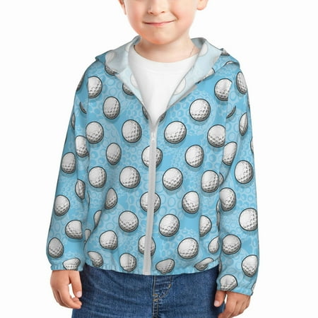 

Vsdgher Golf Balls 1 Kids Sun Protection Hoodie with Zip Rash Guard Tops Children s Long Sleeve Sun Protection Clothing - 5 Years