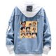 thumbnail image 1 of Chaqueta SANMU Creative Design Denim Luffy Emoji Graffiti, 1 of 6