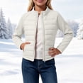 thumbnail image 2 of fatyb Girls Full Zip Jacket Kids Long Sleeve Stand Collar Fall Winter Cropped Outerwear with Pockets, 2 of 7