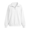 thumbnail image 6 of Afuyipoi Girls Half Zip Collar Sweatshirt Long Sleeve Loose Drop Shoulder Casual Pullover Top Size 5-16 Years White Size 7, 6 of 6
