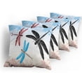 thumbnail image 5 of Ambesonne Dragonfly Throw Pillow Cover 4 Pack, Exotic Animal Wing, 20", Black Blue Pale Pink, 5 of 7