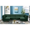thumbnail image 4 of Meridian Furniture Alina Green Velvet Modular Sectional, 4 of 15
