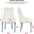 thumbnail image 3 of Set of 4 Velvet Dining Chairs with Tufted Buttons, Lion Head Pull Ring, and Stainless Steel Legs, Ergonomic Wingback Kitchen Chairs for Living Room and Hotel, Beige, 3 of 7