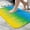 White-207, variant on Ultra Soft Absorbent Bath Mat 20x31.5 Inch Fluid Smoke Aurora Art Style, Neon Rainbow Print