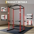 thumbnail image 4 of Kojooin Heavy Duty Squat Rack Power Cage, 1100 lb Capacity Home Gym Power Rack with Pull Up Bar, Dip Bars and Plate Storage, 4 of 8